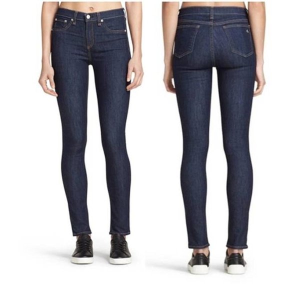 Rag & Bone cate mid rise skinny jeans dark wash in harrow size 30 w1502k520 - Picture 1 of 11